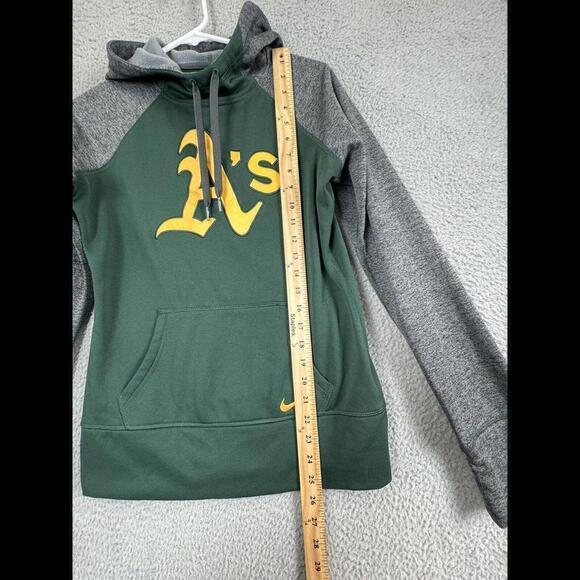 Nike Oakland Athletics As Womens SP Green Gray Pullover Logo Baseball Hoodie - Picture 5 of 11